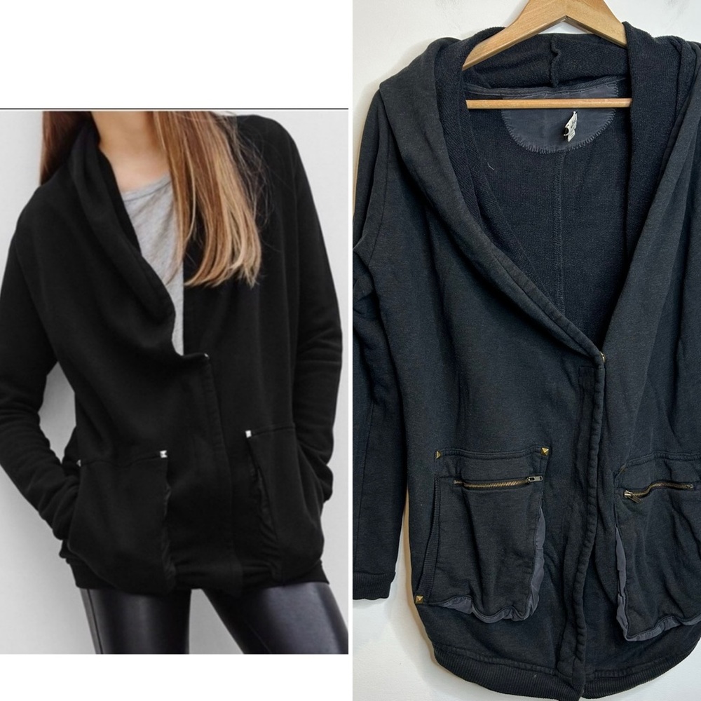 Aritzia Wilfred Rousseau Cardigan Sweater Dark Grey